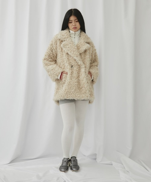 ◯新品◯THIRD MAGAZINE ミドルエコファーフードコート sizeS ミドル丈フード付ファーコート | ku-ae.style