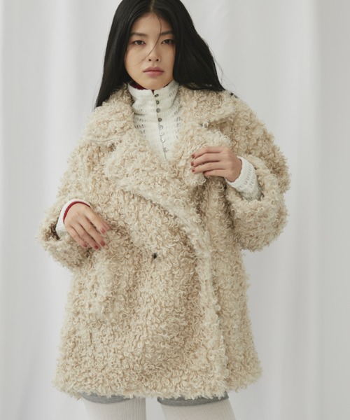 プードル プードルファーダブルミドルコート（その他アウター）｜FUULLY STUDIO