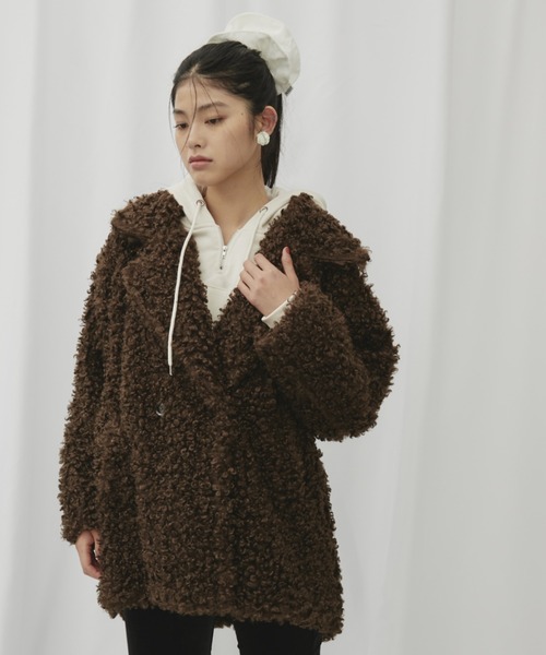 プードルファーダブルミドルコート（その他アウター）｜FUULLY STUDIO