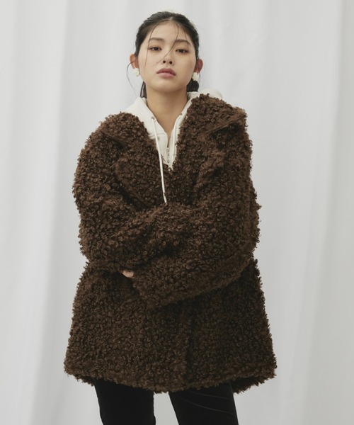 プードルファーダブルミドルコート（その他アウター）｜FUULLY STUDIO