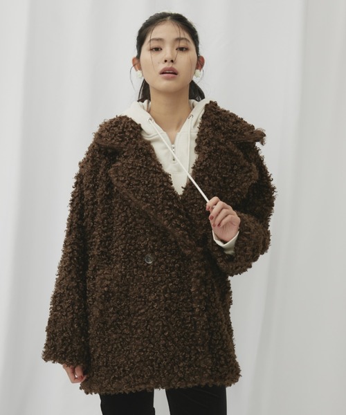 プードルファーダブルミドルコート（その他アウター）｜FUULLY STUDIO