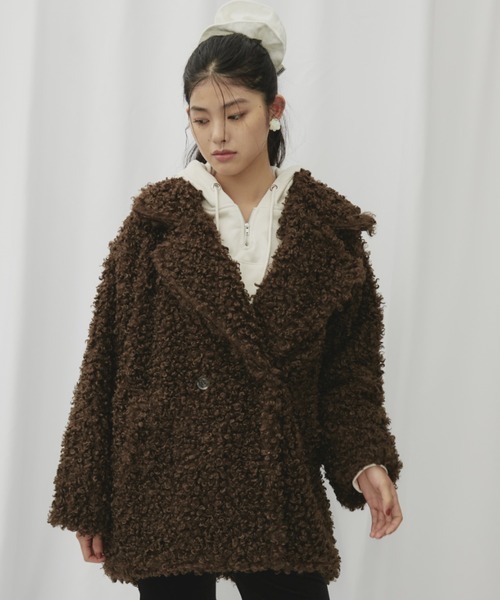 プードルファーダブルミドルコート（その他アウター）｜FUULLY STUDIO