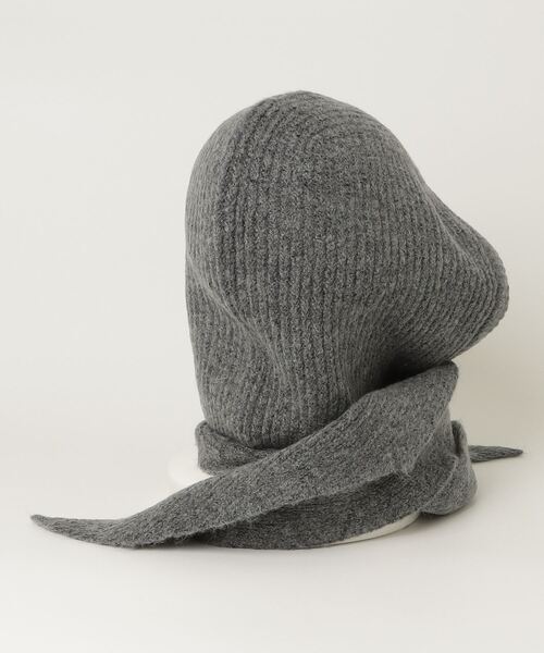 THE YOn（ザヨン）の「ストールリブニットフーディー（ニットキャップ/ビーニー・レディース・グレー/ブラック/アイボリー・FREE）」の4枚目の写真