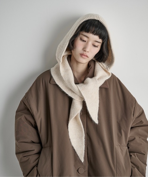 THE YOn（ザヨン）の「ストールリブニットフーディー（ニットキャップ/ビーニー・レディース・グレー/ブラック/アイボリー・FREE）」の2枚目の写真