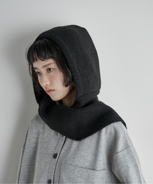 THE YOn(ザヨン)のストールリブニットフーディー(ニットキャップ/ビーニー)