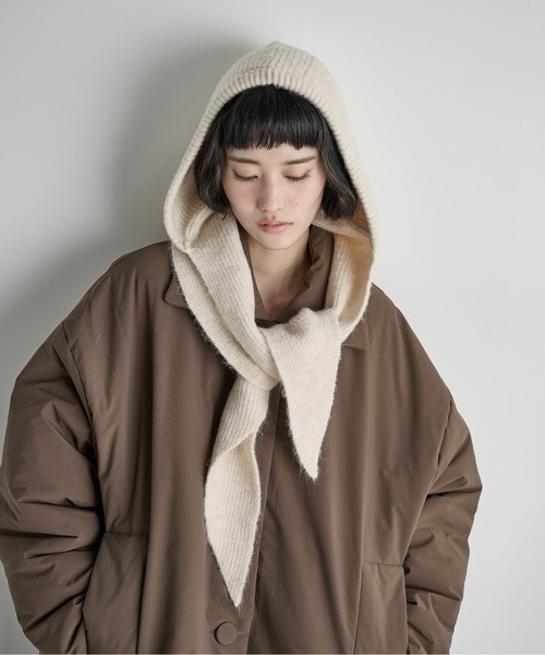 THE YOn（ザヨン）の「ストールリブニットフーディー（ニットキャップ/ビーニー・レディース・グレー/ブラック/アイボリー・FREE）」の21枚目の写真