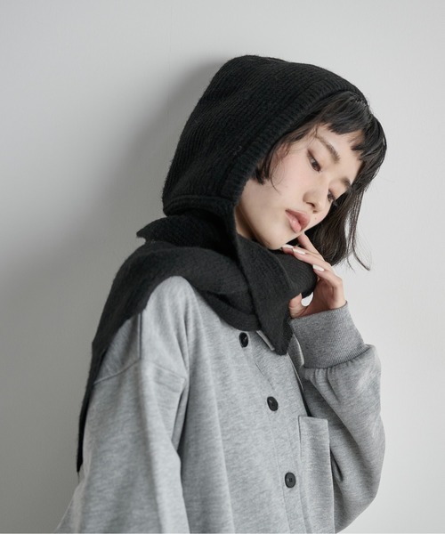 THE YOn（ザヨン）の「ストールリブニットフーディー（ニットキャップ/ビーニー・レディース・グレー/ブラック/アイボリー・FREE）」の8枚目の写真
