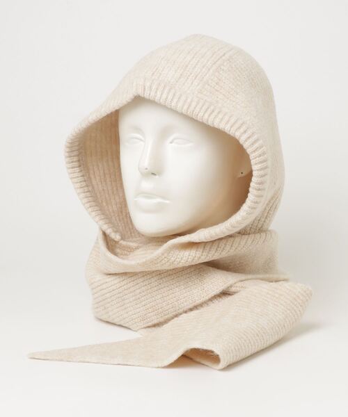 THE YOn（ザヨン）の「ストールリブニットフーディー（ニットキャップ/ビーニー・レディース・グレー/ブラック/アイボリー・FREE）」の6枚目の写真