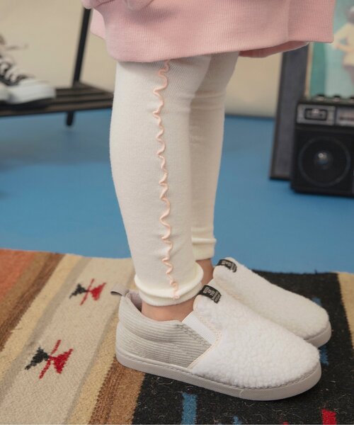 BREEZE（ブリーズ）の「【ジュニア対応】サイドメローレギンス（レギンス/スパッツ・キッズ・ブラック/カーキ/オフホワイト/ピンク・100/80/120/140）」の2枚目の写真