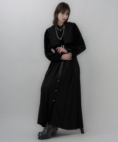 HARE マルチマテリアルプリーツワンピース新品未使用 セール】マルチマテリアルプリーツワンピース(HARE)（ワンピース