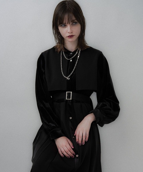 HARE（ハレ）の「マルチマテリアルプリーツワンピース(HARE)（ワンピース・レディース・ブルー/ブラック/バーガンディー・FREE）」の12枚目の写真