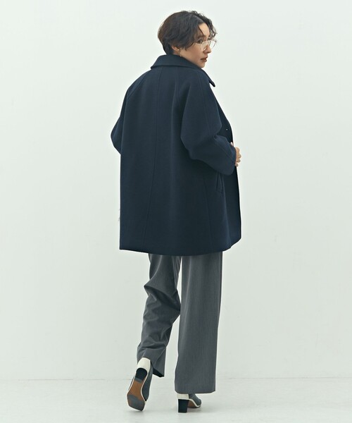 NOLLEY’S Sophi(ノーリーズソフィ)の「ステンカラー2WAYハーフコート(ステンカラーコート・レディース・ネイビー/ベージュ/チャコールグレー・36/38)」の15枚目の写真