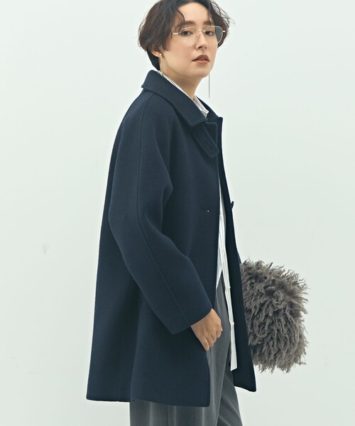 NOLLEY’S Sophi(ノーリーズソフィ)の「ステンカラー2WAYハーフコート(ステンカラーコート・レディース・ネイビー/ベージュ/チャコールグレー・36/38)」の17枚目の写真