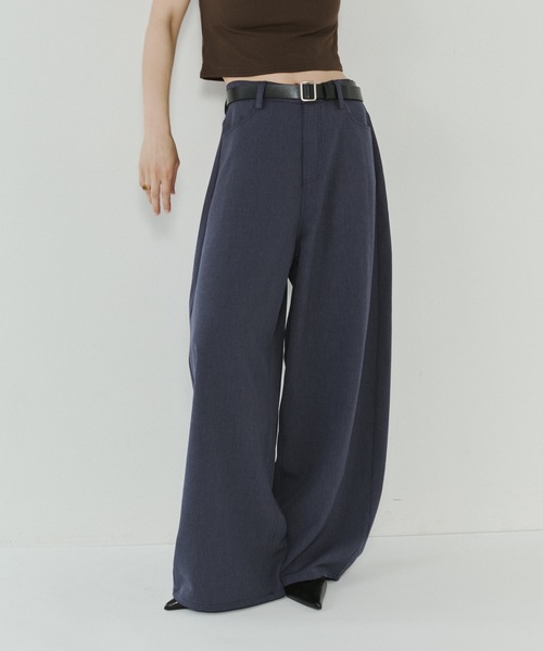 VION（ヴィオン）の「Curve Silhouette Slacks / カーブシルエットスラックス（スラックス・レディース・チャコールグレー/ブラック/ブルーグレー・SMALL/MEDIUM）」の3枚目の写真
