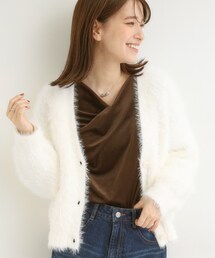 Cutie Blonde | フェザーVネックカーディガン(カーディガン/ボレロ)