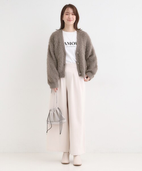 Cutie Blonde（キューティーブロンド）の「フェザーVネックカーディガン（カーディガン/ボレロ・レディース・ブラウン系その他/ブルー/グレー/オフホワイト/ピンク・00）」の16枚目の写真