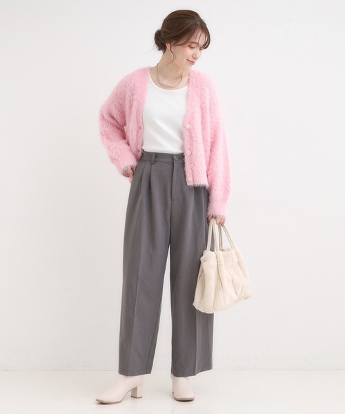 Cutie Blonde（キューティーブロンド）の「フェザーVネックカーディガン（カーディガン/ボレロ・レディース・ブラウン系その他/ブルー/グレー/オフホワイト/ピンク・00）」の20枚目の写真