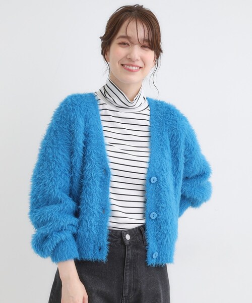 Cutie Blonde（キューティーブロンド）の「フェザーVネックカーディガン（カーディガン/ボレロ・レディース・ブラウン系その他/ブルー/グレー/オフホワイト/ピンク・00）」の22枚目の写真