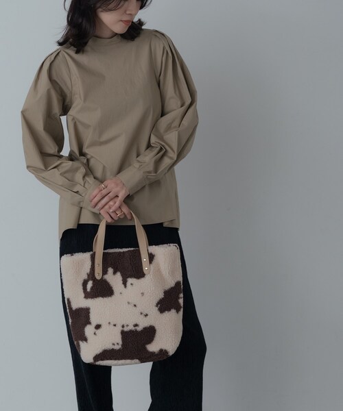 GALLEST（ギャレスト）の「ボアトート（トートバッグ・レディース・ダークブラウン系4/オフホワイト/ブラック・00）」の4枚目の写真