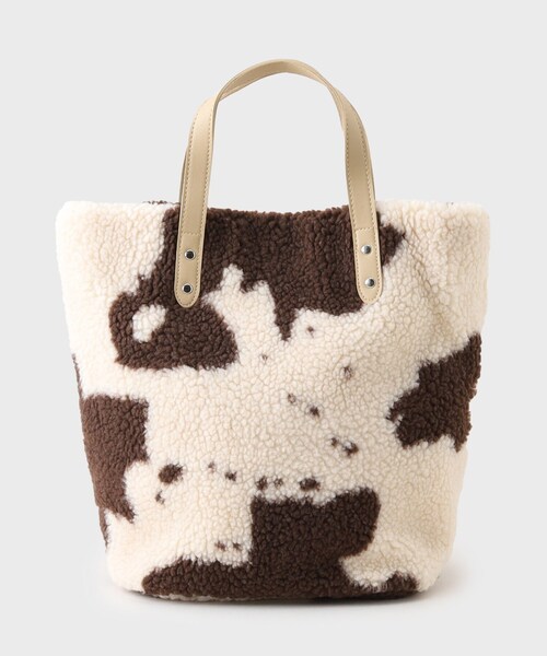 GALLEST（ギャレスト）の「ボアトート（トートバッグ・レディース・ダークブラウン系4/オフホワイト/ブラック・00）」の5枚目の写真