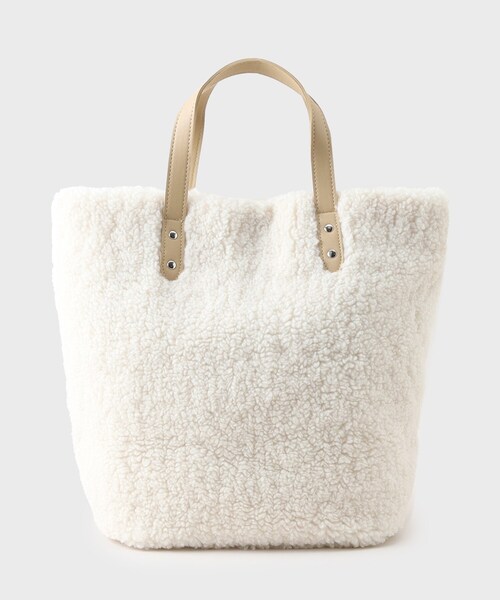 GALLEST（ギャレスト）の「ボアトート（トートバッグ・レディース・ダークブラウン系4/オフホワイト/ブラック・00）」の6枚目の写真