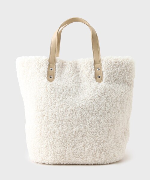 GALLEST（ギャレスト）の「ボアトート（トートバッグ・レディース・ダークブラウン系4/オフホワイト/ブラック・00）」の8枚目の写真