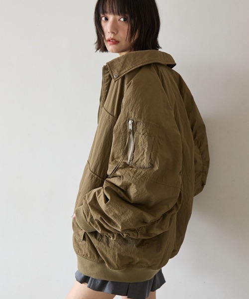 PBLIM（ページボーイリム）の「《UNISEX》ナカワタミリタリーブルゾン（ブルゾン・レディース・ブラック/カーキ/ブラウン・SMALL/MEDIUM）」の6枚目の写真