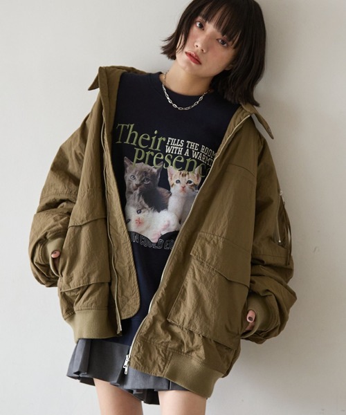PBLIM（ページボーイリム）の「《UNISEX》ナカワタミリタリーブルゾン（ブルゾン・レディース・ブラック/カーキ/ブラウン・SMALL/MEDIUM）」の5枚目の写真