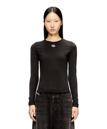 トップス T-Respec-Ls DIESEL] T-RESPEC-LS レディース Vネック 長袖Tシャツ ベージュ