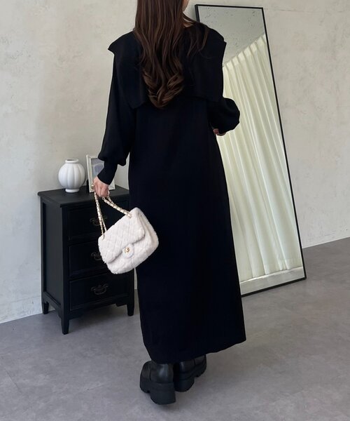 新品✨️ トゥモローランド ウール ニット ワンピース パールボタン フォーマル セール】 ウール バックパールボタンワンピース （ミニ丈・ひざ丈