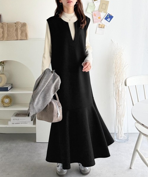 新品⭐︎ nagonstansダンボールエプロンワンピース ブラック någonstans official web site｜ナゴンスタンス公式