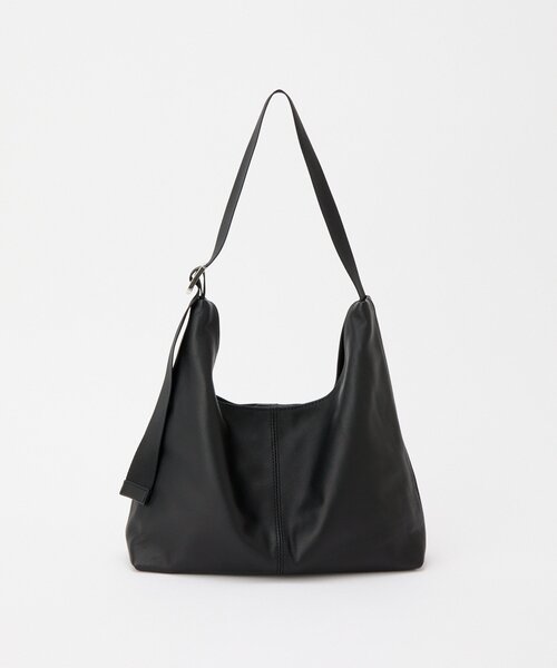 russet（ラシット）の「レザーホーボーバッグ M（ショルダーバッグ・レディース・ブラック/グレイッシュベージュ・FREE）」の4枚目の写真