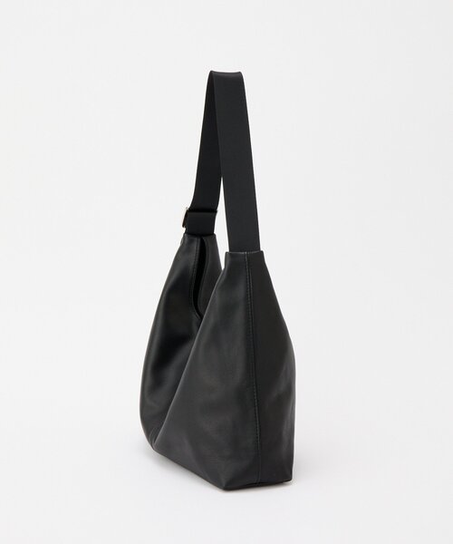 russet（ラシット）の「レザーホーボーバッグ M（ショルダーバッグ・レディース・ブラック/グレイッシュベージュ・FREE）」の6枚目の写真