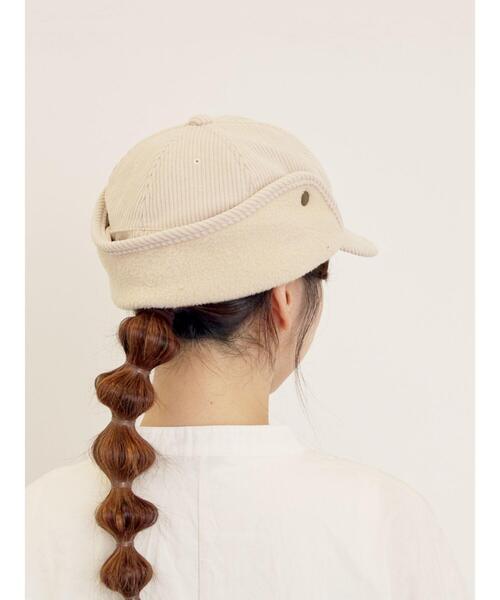 Samansa Mos2（サマンサ モスモス）の「【消臭効果】コーデュロイフライトキャップ（ハット・レディース・キャメル/オフホワイト・F）」の5枚目の写真
