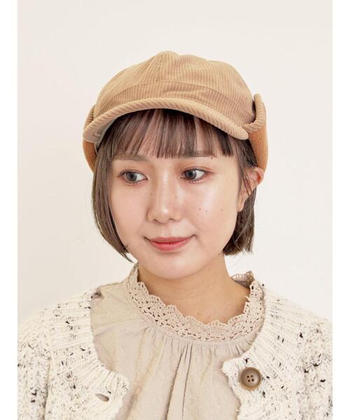 Samansa Mos2（サマンサ モスモス）の「【消臭効果】コーデュロイフライトキャップ（ハット・レディース・キャメル/オフホワイト・F）」の8枚目の写真