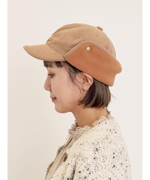 Samansa Mos2（サマンサ モスモス）の「【消臭効果】コーデュロイフライトキャップ（ハット・レディース・キャメル/オフホワイト・F）」の9枚目の写真