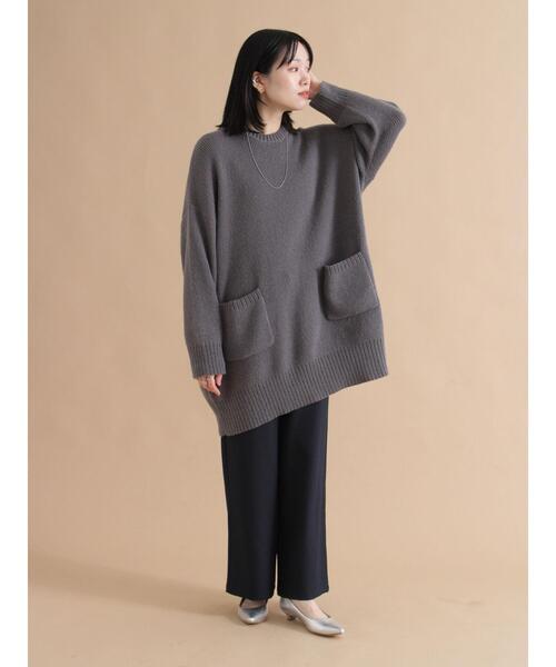 sm2rhythm（サマンサモスモスリズム）の「モヘヤライクニットチュニックワンピース（ワンピース・レディース・ブラウン/チャコールグレー・F）」の13枚目の写真