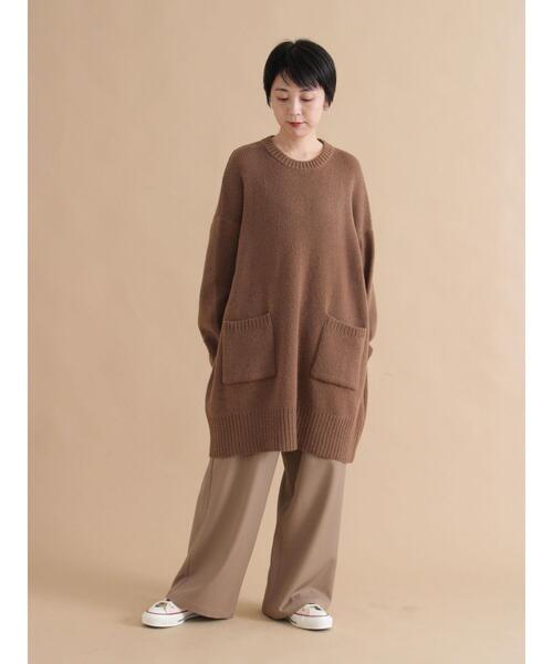 sm2rhythm（サマンサモスモスリズム）の「モヘヤライクニットチュニックワンピース（ワンピース・レディース・ブラウン/チャコールグレー・F）」の17枚目の写真