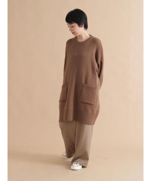 sm2rhythm（サマンサモスモスリズム）の「モヘヤライクニットチュニックワンピース（ワンピース・レディース・ブラウン/チャコールグレー・F）」の18枚目の写真