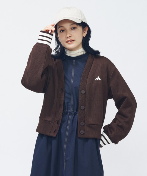 【adidas×アルペン限定モデル】アディダス adidas クォーターニット ルーズフィット カーディガン