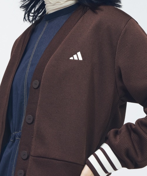 adidas（アディダス）の「【adidas×アルペン限定モデル】アディダス adidas クォーターニット ルーズフィット カーディガン（カーディガン/ボレロ・レディース・オフホワイト/ブラウン・S/M/L/XL）」の15枚目の写真
