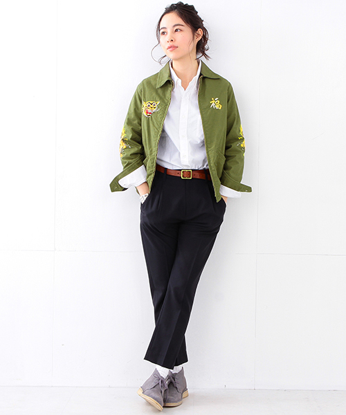 BEAMS BOY（ビームスボーイ）の「TAILOR TOYO×BEAMS BOY / VIETNAM JACKET （ブルゾン・レディース・オリーブ/ブルー系その他・ONE SIZE）」の5枚目の写真