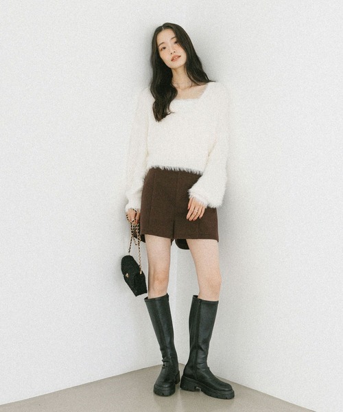 Heather（ヘザー）の「ツイードコンパクトBAG　607264（ショルダーバッグ・レディース・ブラック/アイボリー・ONE SIZE）」の3枚目の写真