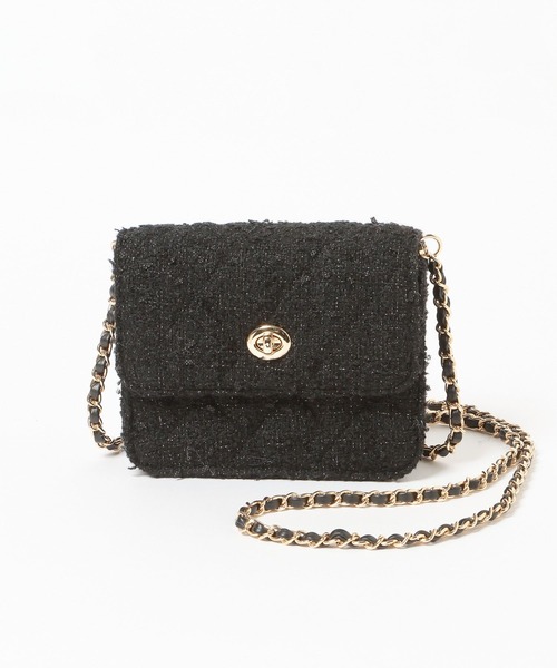 Heather（ヘザー）の「ツイードコンパクトBAG　607264（ショルダーバッグ・レディース・ブラック/アイボリー・ONE SIZE）」の7枚目の写真