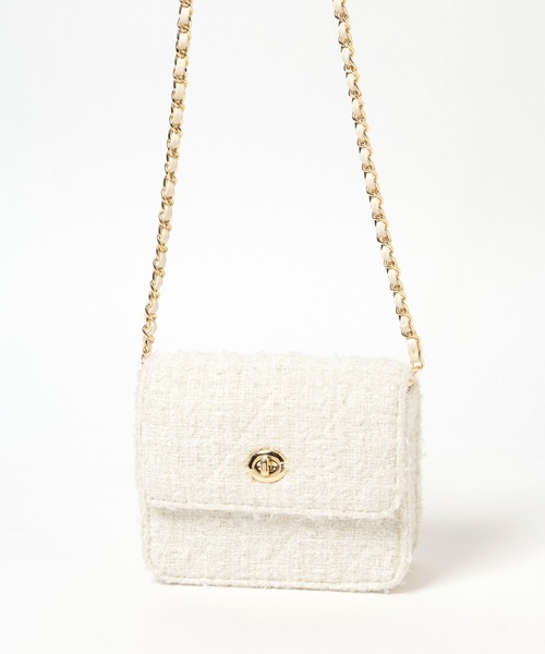 Heather（ヘザー）の「ツイードコンパクトBAG　607264（ショルダーバッグ・レディース・ブラック/アイボリー・ONE SIZE）」の8枚目の写真