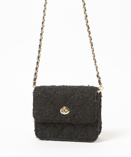 Heather（ヘザー）の「ツイードコンパクトBAG　607264（ショルダーバッグ・レディース・ブラック/アイボリー・ONE SIZE）」の9枚目の写真