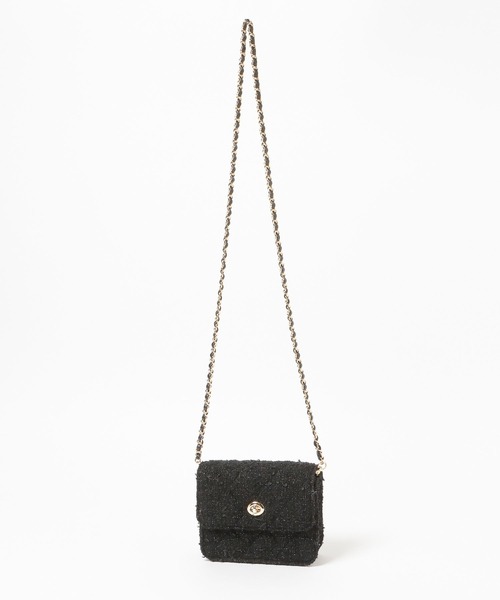 Heather（ヘザー）の「ツイードコンパクトBAG　607264（ショルダーバッグ・レディース・ブラック/アイボリー・ONE SIZE）」の12枚目の写真