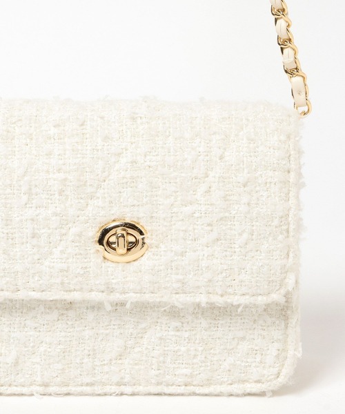 Heather（ヘザー）の「ツイードコンパクトBAG　607264（ショルダーバッグ・レディース・ブラック/アイボリー・ONE SIZE）」の14枚目の写真