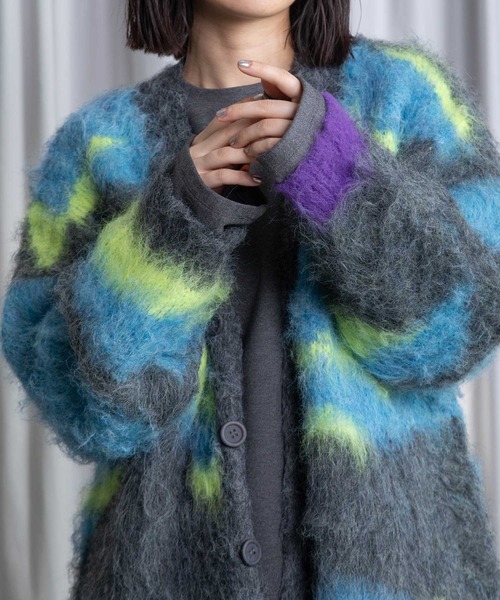 セール】ジャガードオーバーニットカーディガン（カーディガン/ボレロ