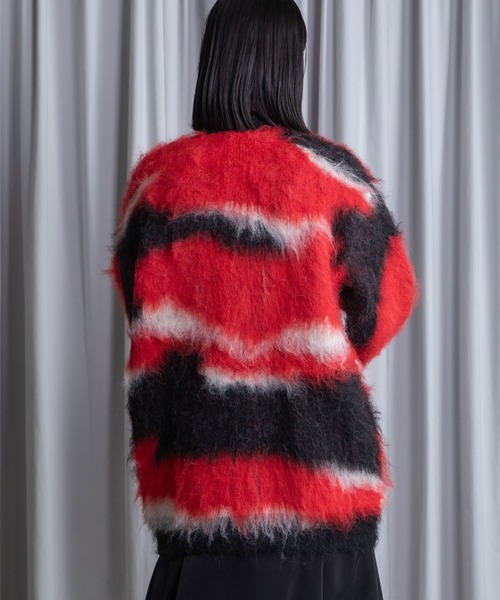 MARECHAL TERRE（マルシャルテル）の「ジャガードオーバーニットカーディガン（カーディガン/ボレロ・レディース・レッド/ブルー/ブラック/グリーン・MEDIUM）」の12枚目の写真